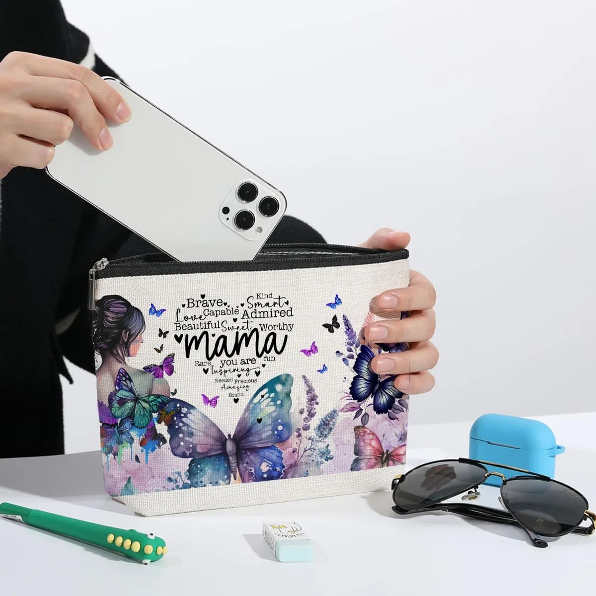 ZHAMEN Multipurpose Makeup Bag - Cosmetic Case - Waterproof Cotton & Linen - Multicolour 0988 - For Women-Adult - Travel & Daily Use