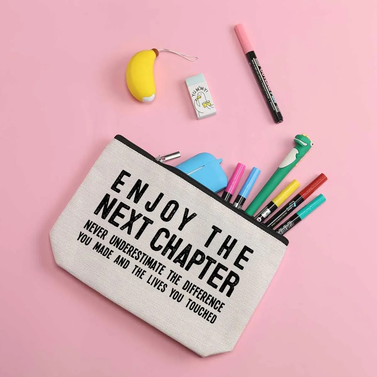 ZHAMEN Retirement Gift for Women Friend Boss Manager Coworker Going Away Gift Coworker Goodbye Gifts Inspirational Makeup Bag Toiletry Bag Cosmetic Bag Christmas Boss Day Retirement Gifts for Women