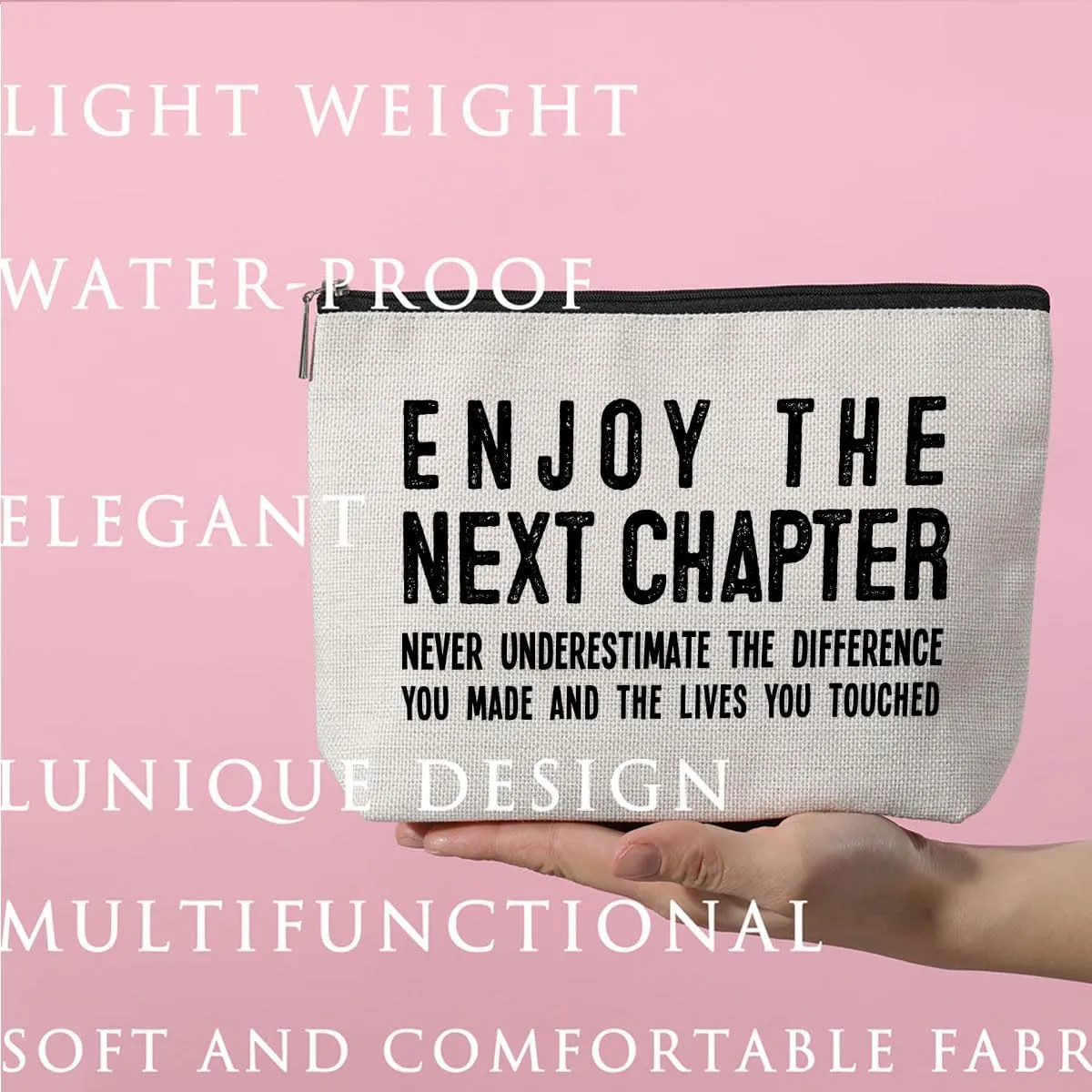 ZHAMEN Retirement Gift for Women Friend Boss Manager Coworker Going Away Gift Coworker Goodbye Gifts Inspirational Makeup Bag Toiletry Bag Cosmetic Bag Christmas Boss Day Retirement Gifts for Women