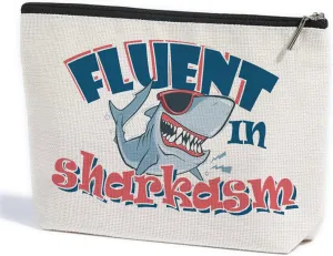ZHAMEN Shark Gifts for Women - Shark Themed Makeup Bag & Pouch - Friendship & Occasion Gifts - Cosmetic Travel Bag