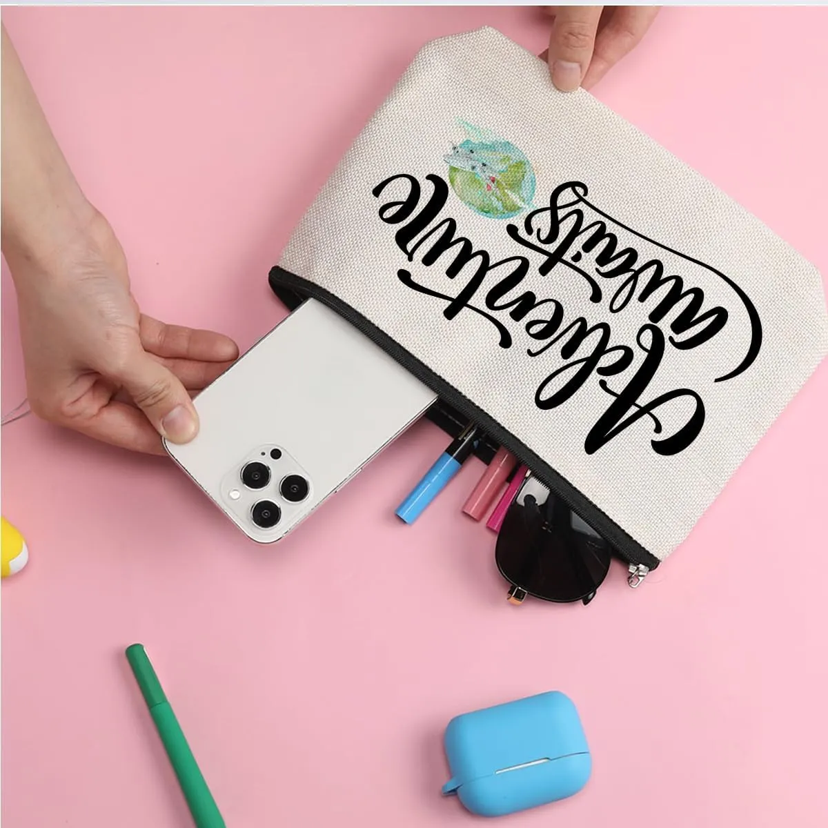 ZHAMEN Travel Gifts Makeup Bag Gifts for Travelers Makeup Pouch Friendship Birthday Gifts for Women Female Friends Besties Daughter Coworkers Bride Sisters BFF Cosmetic Travel Bag