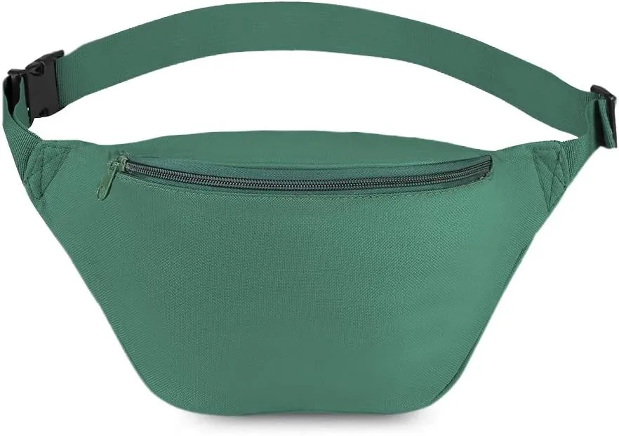 Zip Running Fanny Pack for Women and Men,Canvas Waist Bag with Adjustable Strap for Outdoors Workout Running,Hiking,Traveling,Biking,Rave and Festival