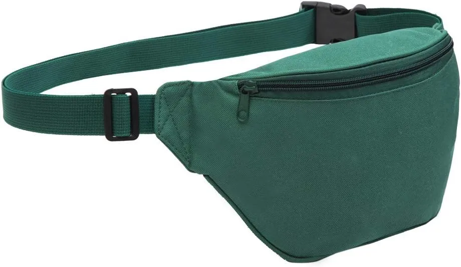 Zip Running Fanny Pack for Women and Men,Canvas Waist Bag with Adjustable Strap for Outdoors Workout Running,Hiking,Traveling,Biking,Rave and Festival
