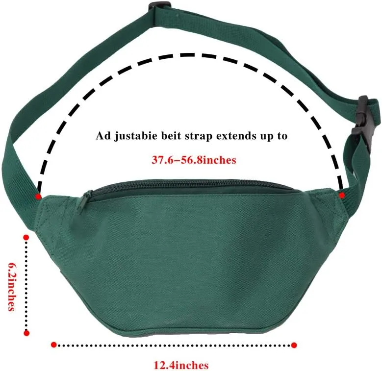 Zip Running Fanny Pack for Women and Men,Canvas Waist Bag with Adjustable Strap for Outdoors Workout Running,Hiking,Traveling,Biking,Rave and Festival