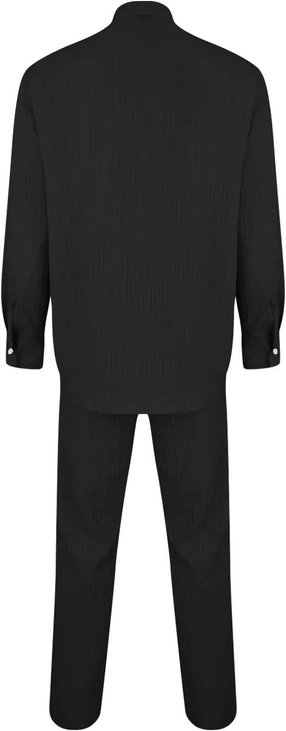 ZYXTIM Men's Casual 2 Piece Outfit Beach Vacation Summer Matching Set Long Sleeve Henley Shirts & Elastic Waist PantsOutfits